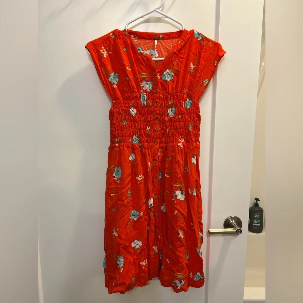 Free People Great Day Smocked Floral Mini Dress - Picture 2 of 9